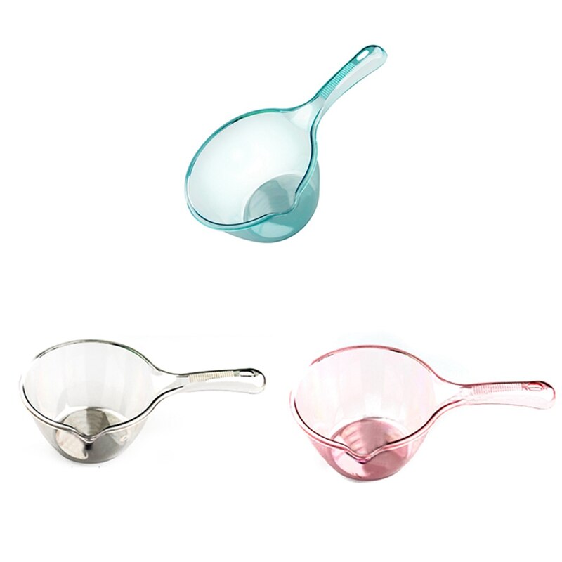 Household Transparent Kitchen Water Scoop Thickened Plastic Water Scoop Bath Scoop Drift Ladle Long Handle Child Shampoo Spoon.