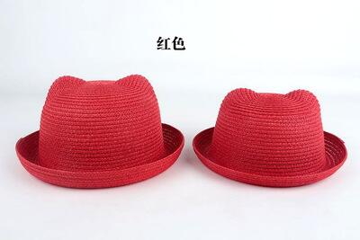 Stro Hoeden Kids Karakter Oor Decoratie Zomer Cap Baby Zonnehoed Voor Meisje Jongens Emmer Cap Voor Kinderen Hoed Strand panama Caps: 1