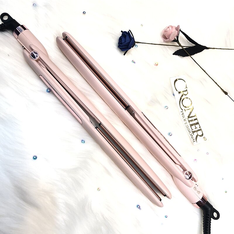 up to 980℉ smooth ceramic hair straightener flat iron straightening hairdressing tool LCD digital reminder 100-240v