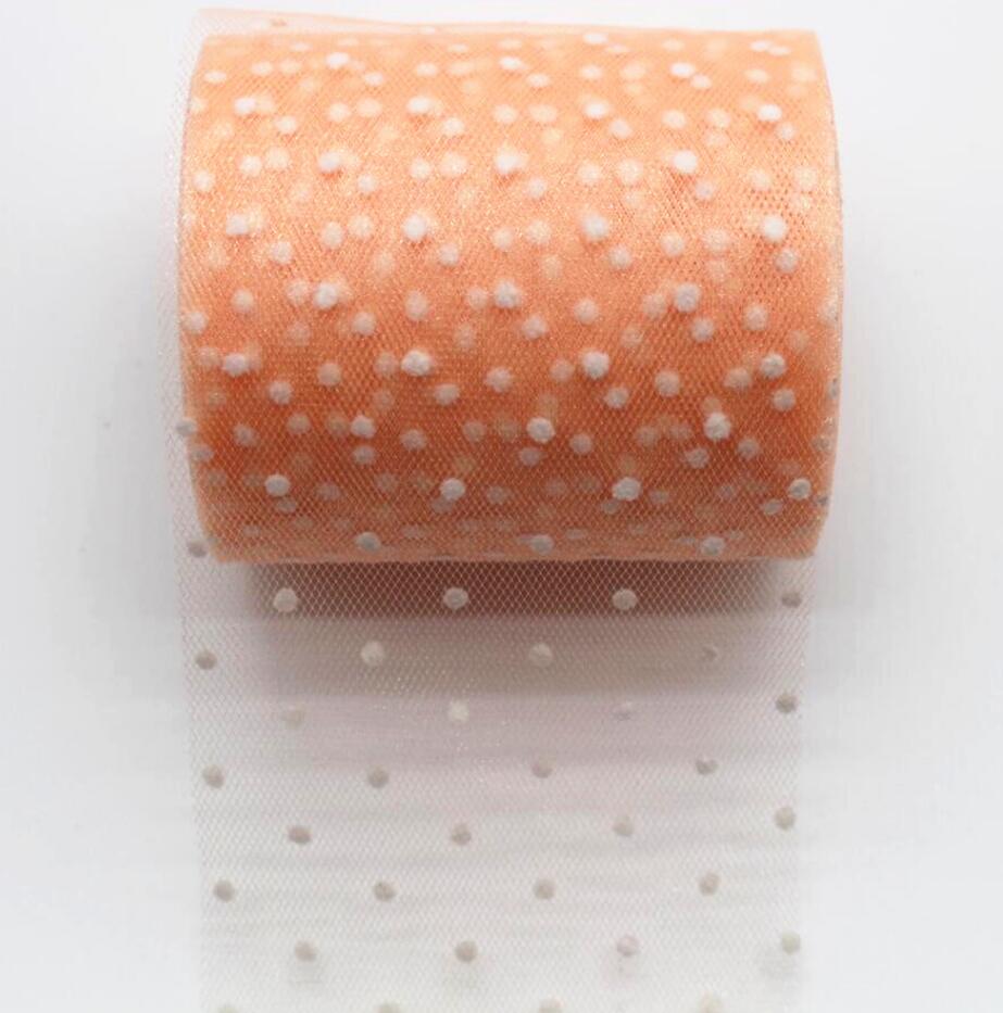 20 yards / volumen 3 '' 7.5 cm hvide prikker håndlavet materiale hovedbeklædning dekoration tutu nederdel tyl rulle 75mm bånd: 13