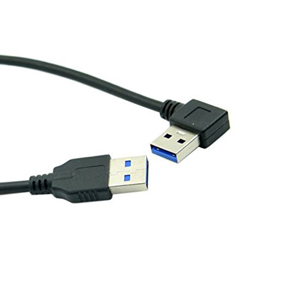 0.4m Right Angled 90 Degree USB 3.0 A Type Male to Straight A Type Male Data Cable