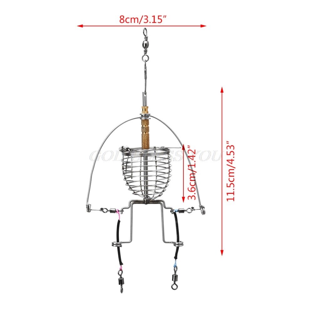 Alimentador de pesca, aparejos automáticos, lanzador multifuncional, trampa de resorte, gancho de jaula, triangulación de