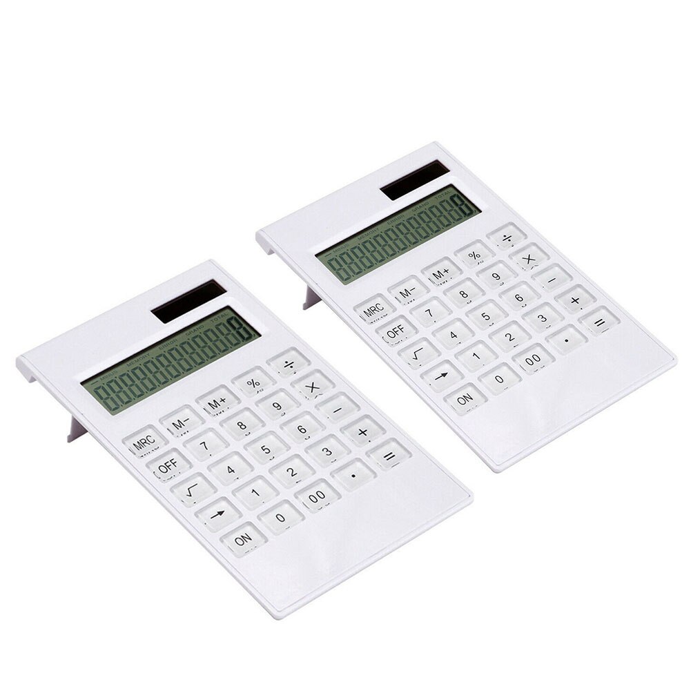 Portable Solar Powered Calculator Screen 12 Digit Large LCD Display for Office Daily Use QJY99: 2pcs