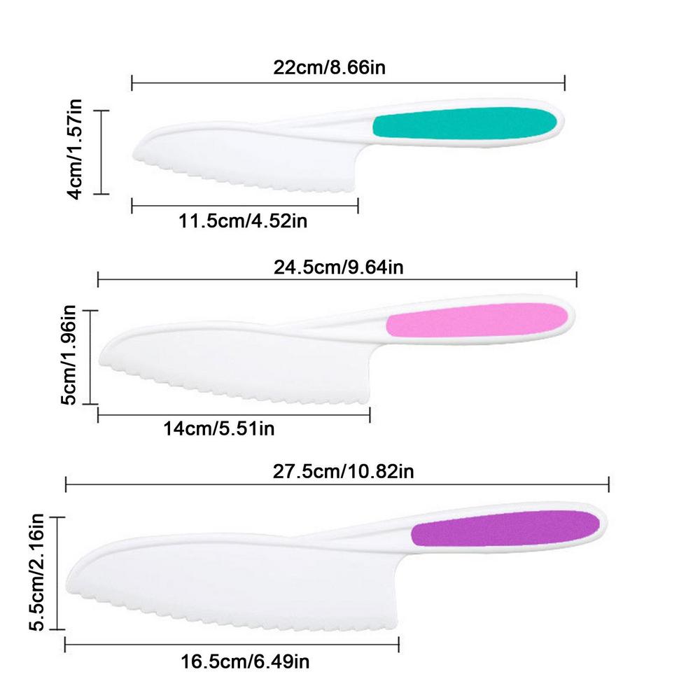 Knives For Kids Set Of 3 Kids Nylon Knife Set Kid Safe Knives For Cooking Toddler Knife Kids Knives For Real Cooking & Cutting: Red