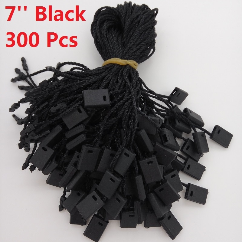 7 &quot;kledingstuk Hang Tag String Zwart 300 Stuks Zwarte Hang Tag Nylon Koord Voor Prijskaartje