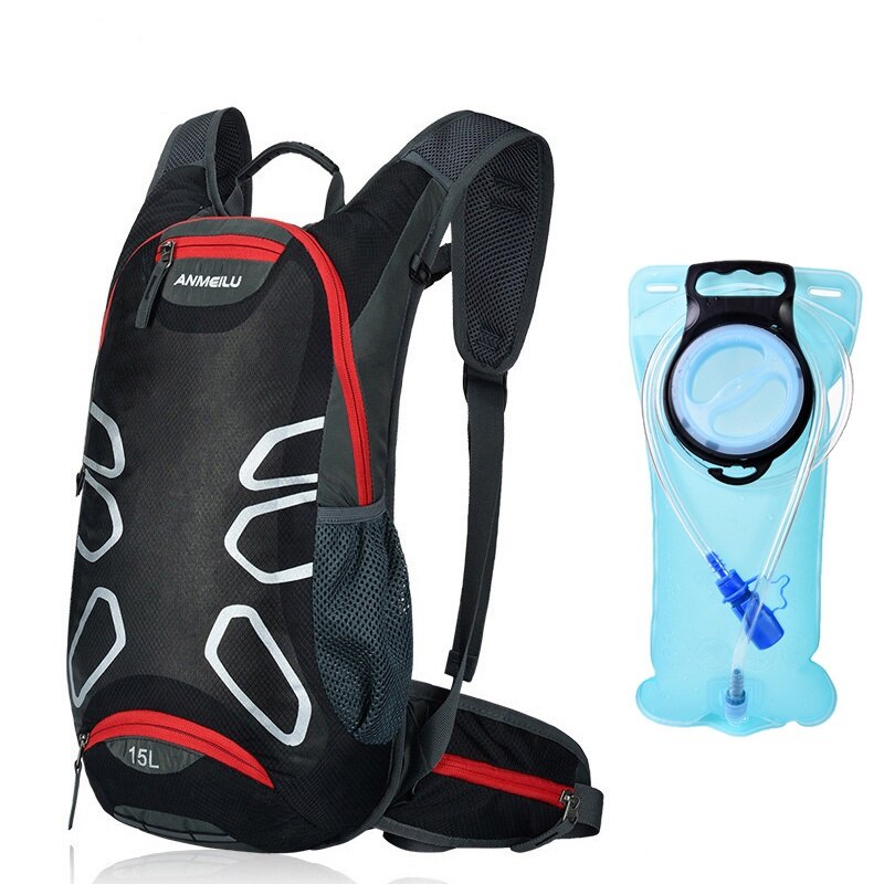 Anmeilu Wasserdichte Rucksack unisex draussen-Sport Berg Camping Rucksack für Reise Ski Radfahren Klettern mit Regen Abdeckung: Schwarz Kombination