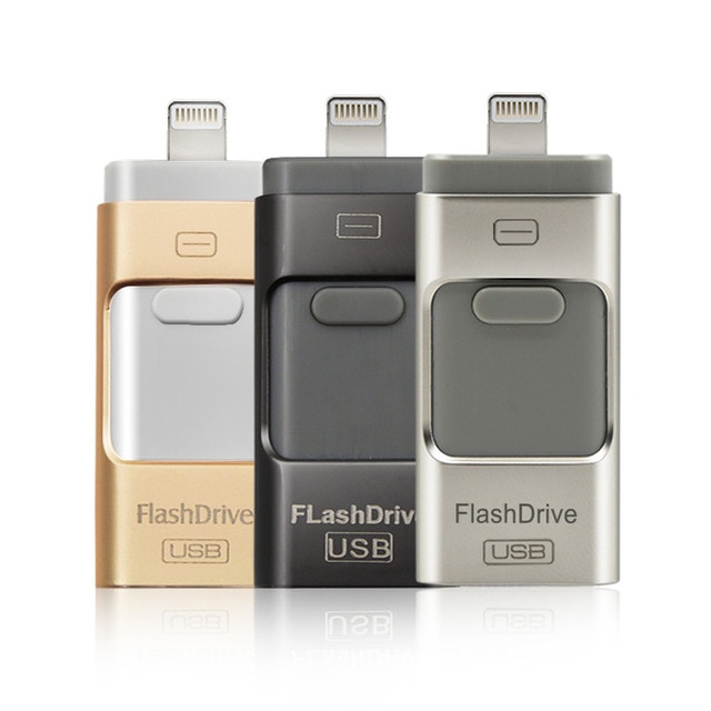 Usb Flash Drives Compatibel Iphone/Ios/Apple/Ipad/Android & Pc 128Gb [3-in-1] Lightning Otg Jump Drive 3.0 Usb Memory Stick