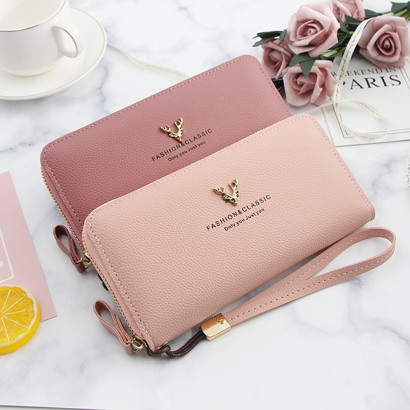 Dames clutch portemonnee grote capaciteit portemonnee lang kort muntvak pu lederen dames portemonnees