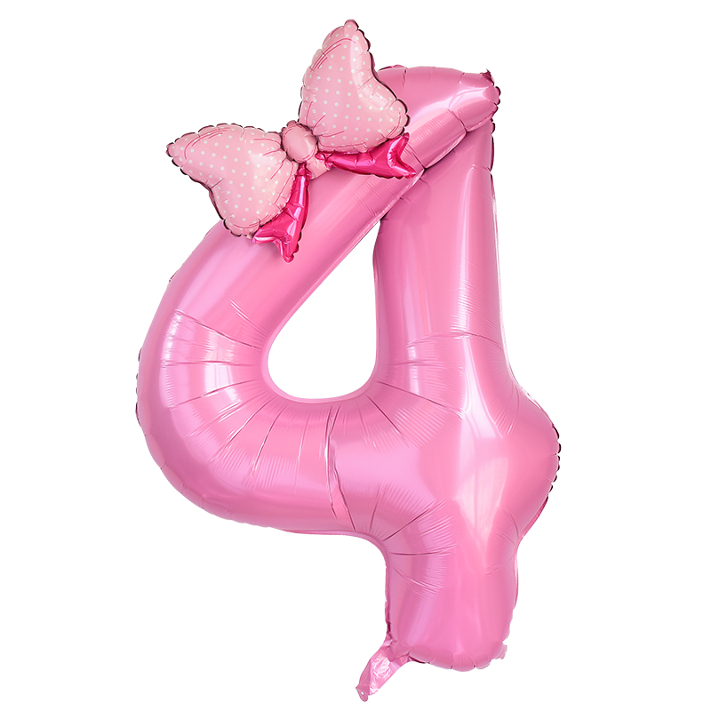1pc grande 40 polegada número balão de folha rosa com arco 1 2 3 4 5 6 7 8 9 para crianças meninos meninas festa aniversário decorações do chuveiro do bebê: AGATE