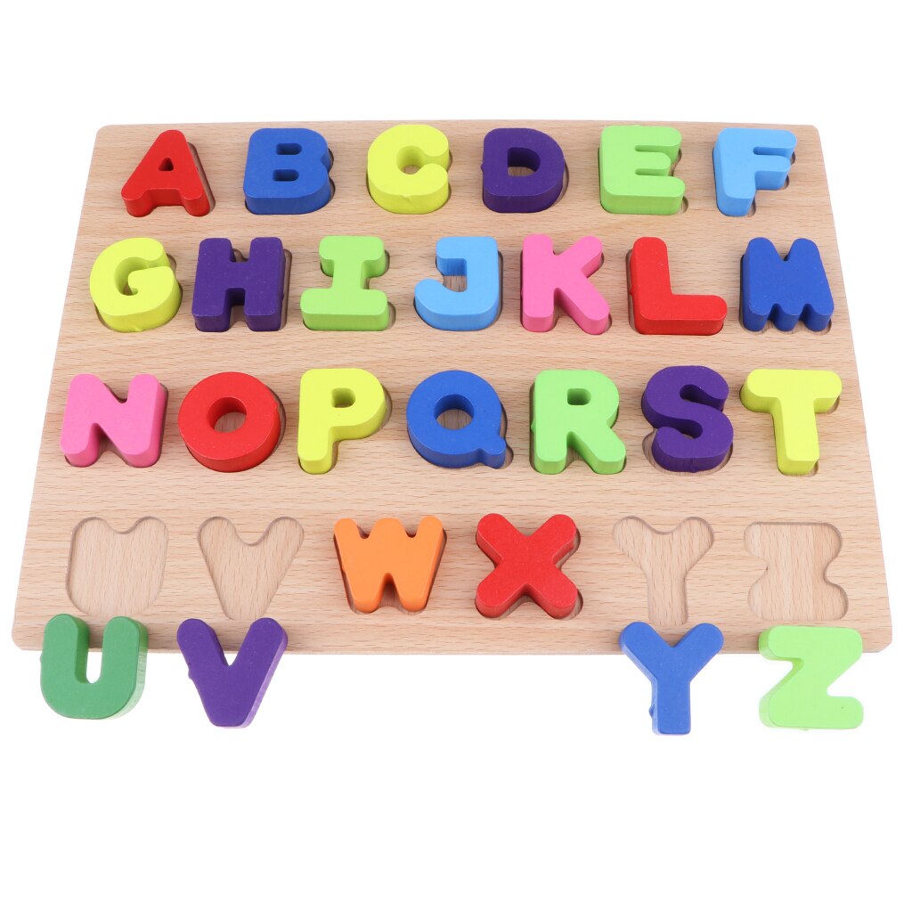 2 Stuks Houten Hoofdletters En Kleine Brief Leren Puzzel Alfabet Blokken Board Kinderen Spelling Speelgoed Lezen Developmental Game