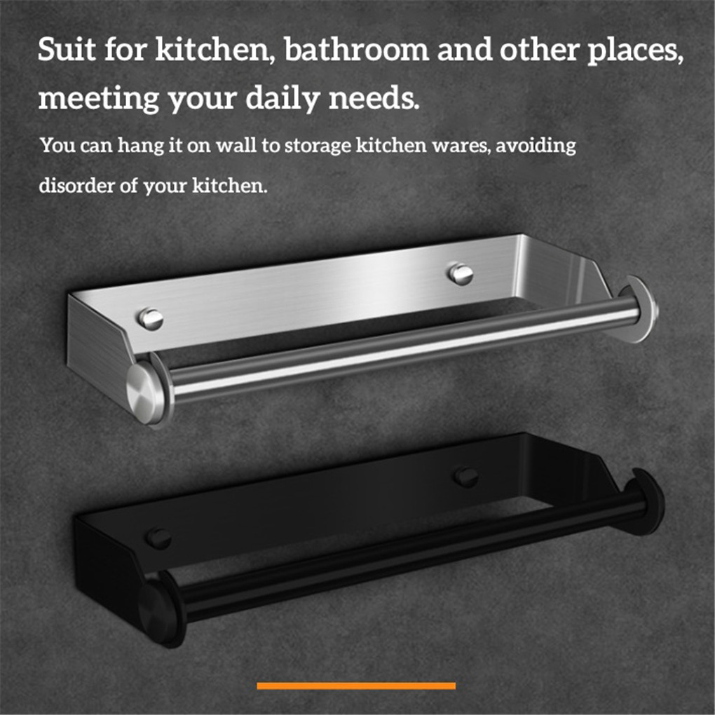 Stainless Steel Paper Towel Holder Kitchen Towel Holder Wall Mount Towel Roll Holder No Drilling Bathroom Paper Dispenser