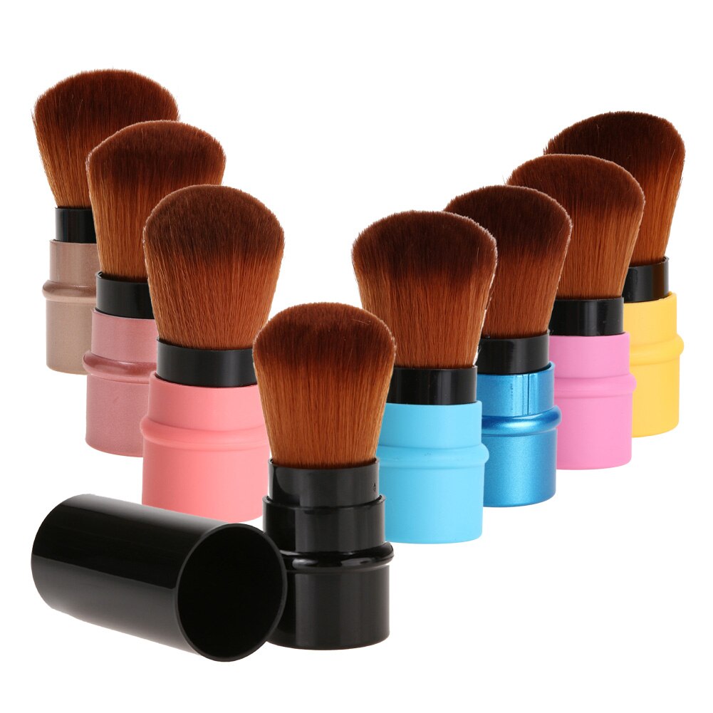 Brocha de maquillaje , 1 Uds., Mini colorete portátil retráctil, brochas faciales, herramientas de viaje cosméticas de belleza