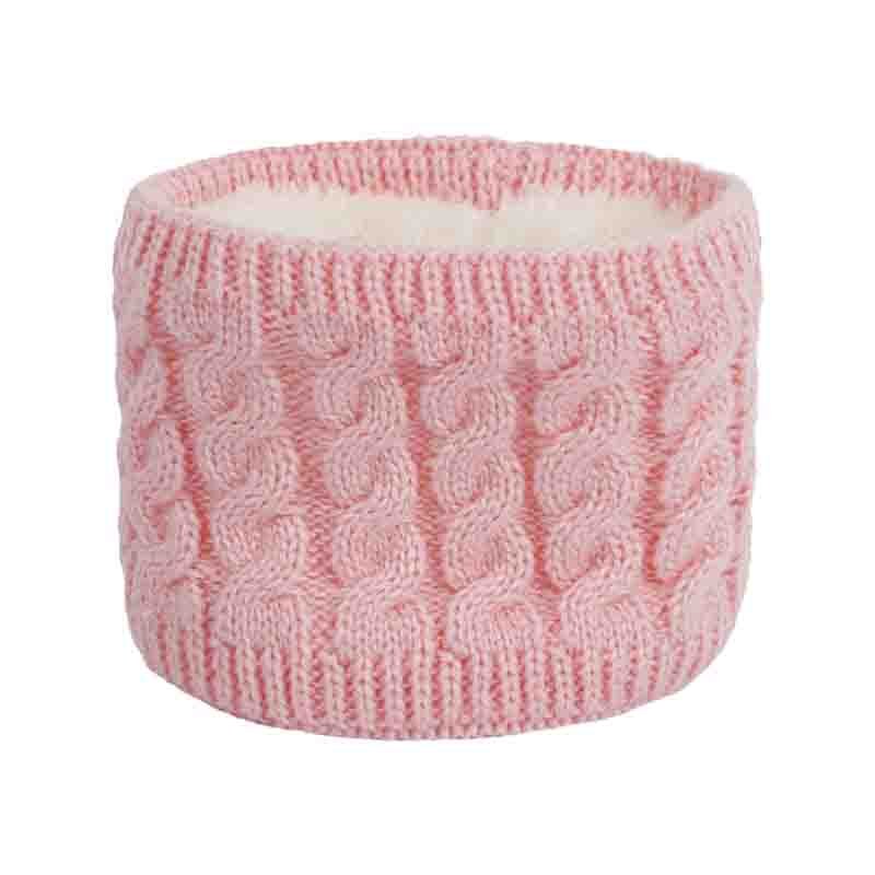 Écharpe chaude en velours pour enfants de 0 à 2 ans, automne et hiver, laine tricotée, col de couleur unie, homme et femme, mignon, A98: pink