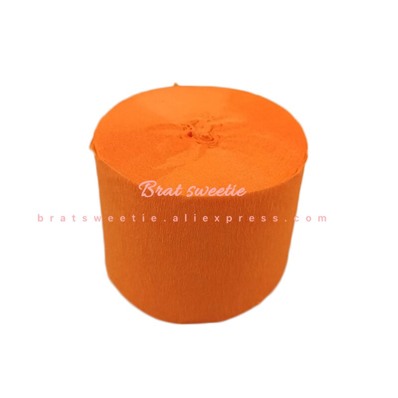 4.5Cm * 25Cm Crêpepapier Streamers Decoratieve Crinkled Diy Ambachtelijke Bloem Maken Wikkelen Verjaardag Bruiloft Achtergrond Decoation: orange Crepe