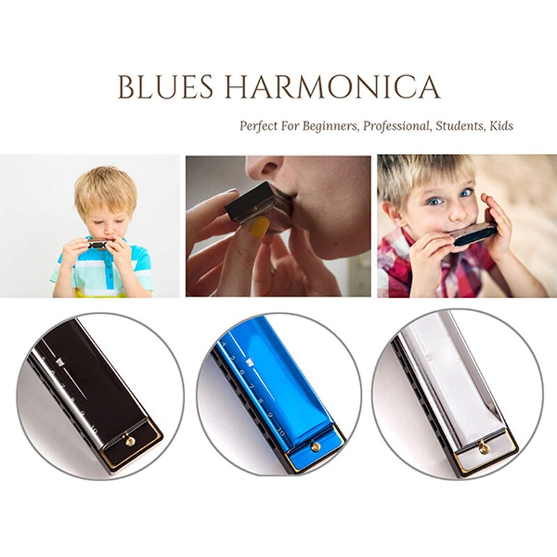 Professionele Harmonica In C Sleutel Met Case 10/24 Gaten Voor Beginer Band Speler En Studenten Te Dragen MC889
