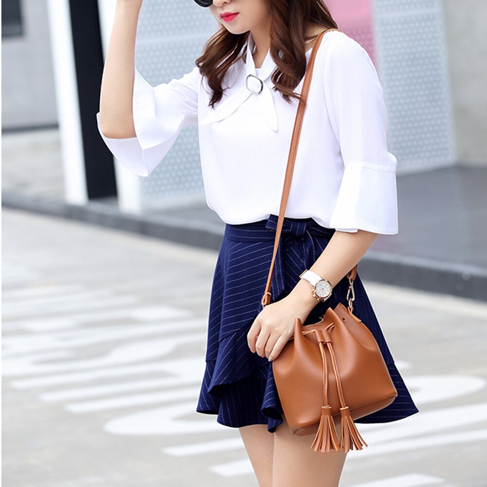 Vintage tas met kwastjes, damestas, schoudertas, trekkoord messenger crossbody tas