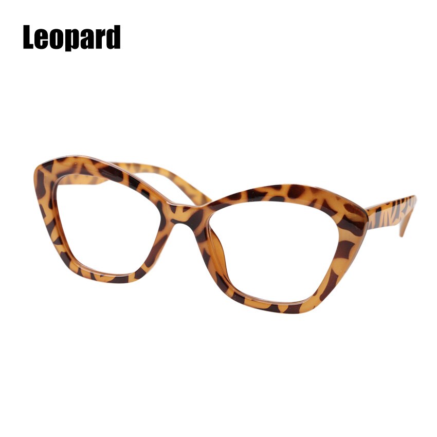 SOOLALA Katze Auge Brillen Rezept Brillen Rahmen Frauen Gläser Klare Linse Myopie Optische Gläser: Leopard