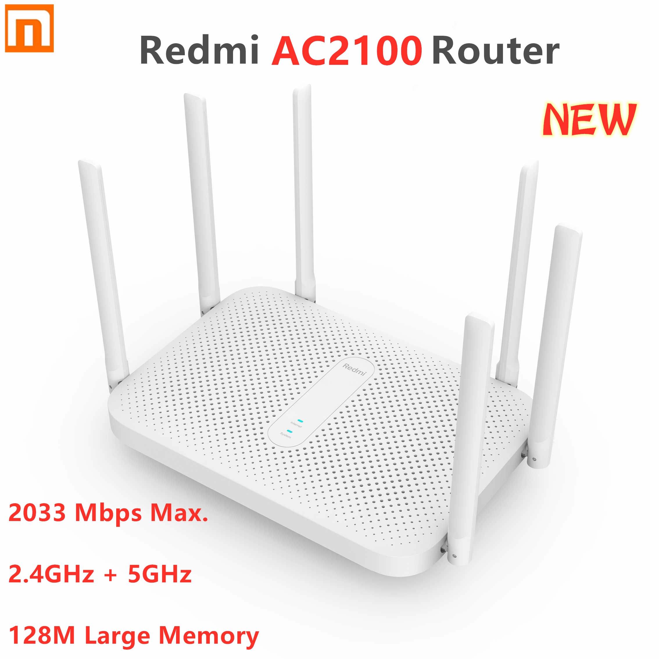Original Xiaomi Redmi AC2100 Router Gigabit 2,4G 5,0 GHz Dual-Band 2033Mbps kabellos Router Wifi Verstärker 6 hoch gewinnen Antennen