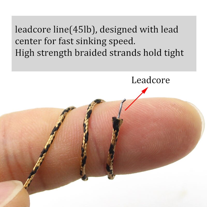 2PCS Carp Fishing Line Ready Tied Carp Hair Rigs Ready Made Carp Fishing Hook Line Hooklink Carp Leader Leadcore Line