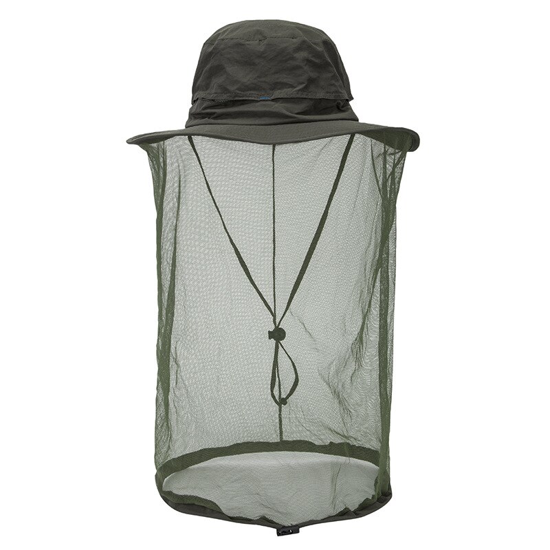 Al aire libre de la gorra de red senderismo pesca sol abeja, insecto de malla de cara máscara Herramientas de apicultura sombrilla cuello cubierta de la cabeza: 05