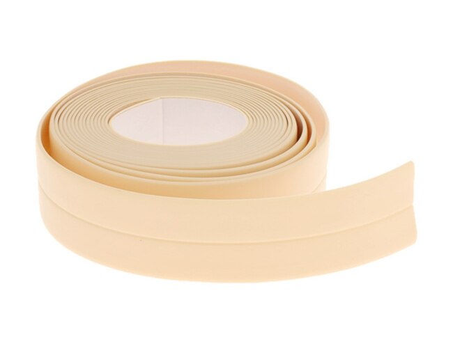 Pvc Zelfklevende Waterdichte Douche Wastafel Bad Edge Muursticker Voor Keuken Badkamer Bad Vloer Afdichting Kalefateren Strip Tape: Light yellow 2.2cm