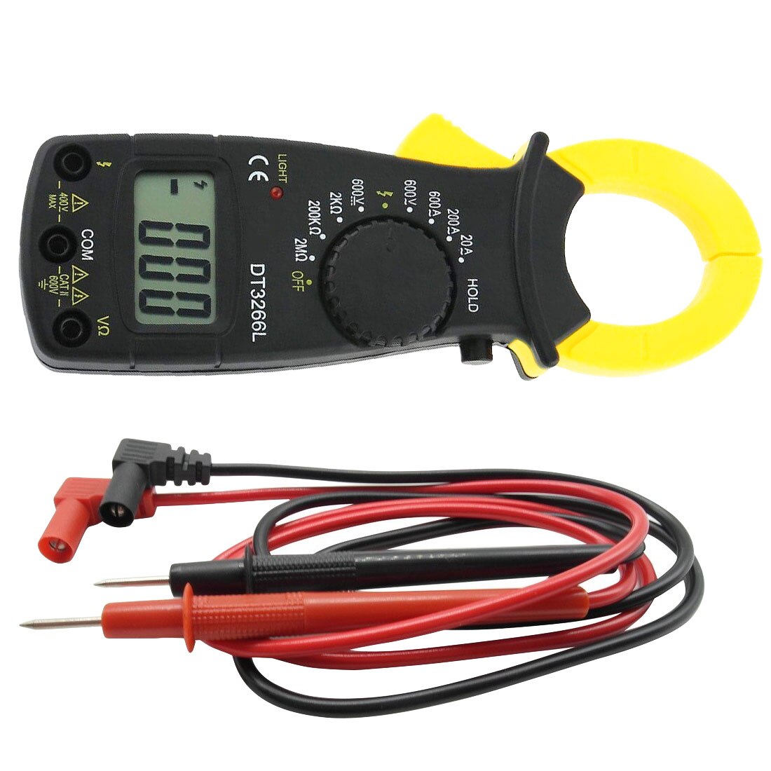 DT3266L clamp meter Digital Clamp Meter Voltmeter Ammeter Ohm Current Voltage Tester 600A AC/DC Hand-held clamp