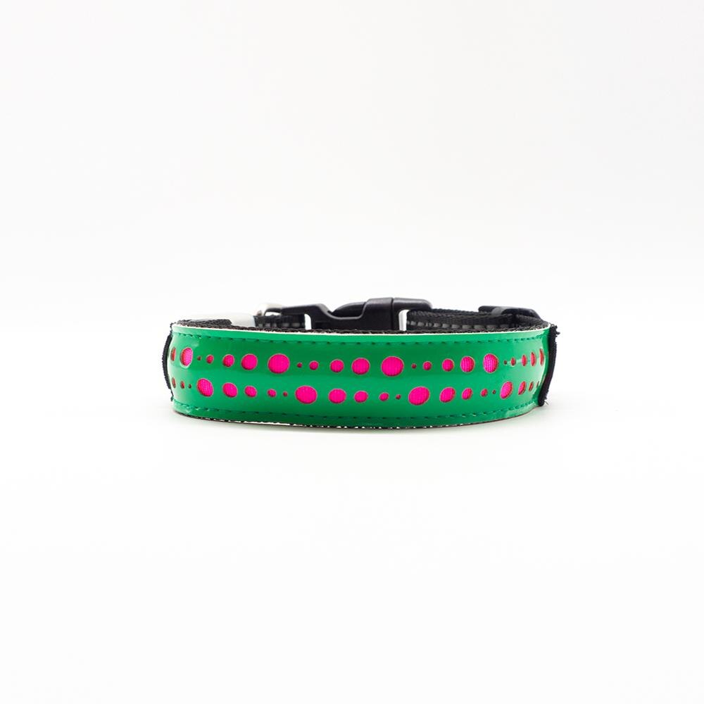 Självlysande mönster halsband för hundar halsband cool usb laddning led hund halsband anti-lost halsband roliga husdjur produkter: Mönster 3 / S hals 27-38 cm