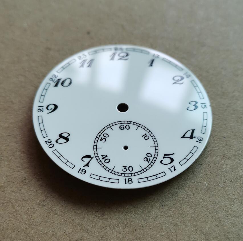 Ur dele 39mm 6 o 'ur brugt urskive hvid glat emalje panel ur tilbehør  g056