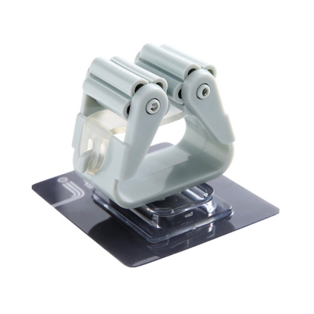 Self-Adhesive Sweep Broom Mop Pole Handle Holder Clip Bathroom Multi-functional Seamless Mop Hook Clip: Blue