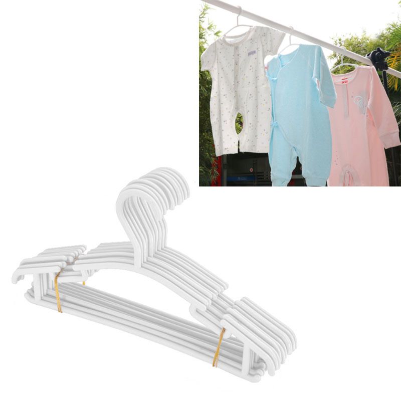 Perchas de plástico para guardería, perchas antideslizantes para bebé, ahorro de espacio, tubulares, ropa para niños, 10 Uds.