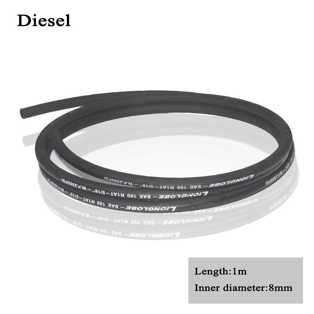 Dieselslange brændstofrør bilrør højtryksindløb udløb olie gummi jerntråd metal 8 mm 10 mm 12mm rør biltilbehør dele: Id .8 mmx 1m