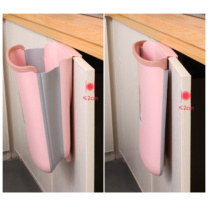 Hanging Folding Trash Cans Kitchen Wall Mounted Waste Bins Portable Bathroom Garbage Holders Dustbin Plastic Bin Waste Buckets