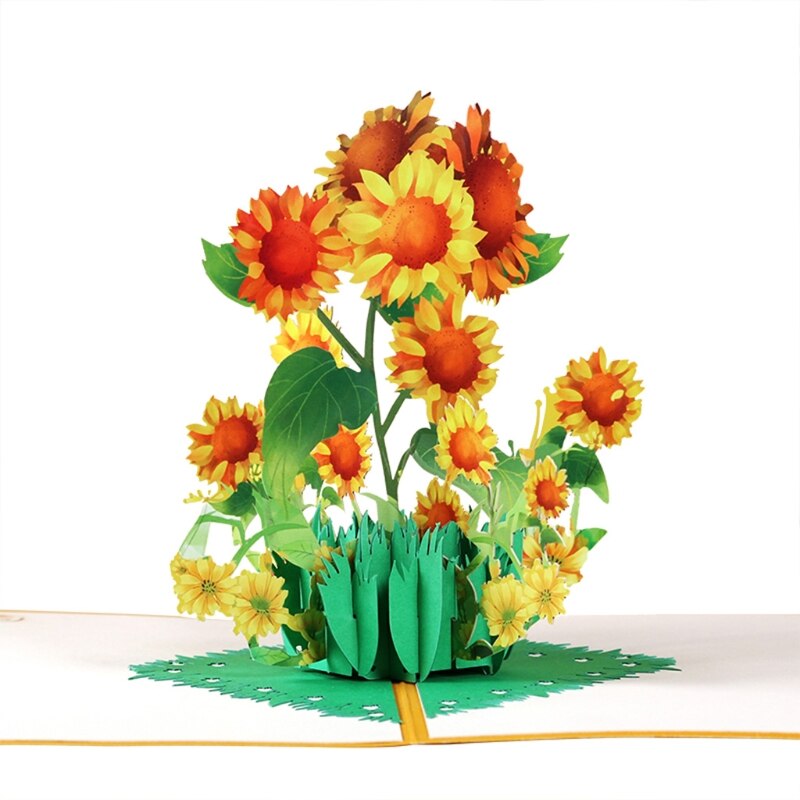 3D Pop-Up Flower Floral Greeting Card for Birthday Mothers Father's Day Wedding R9JC: 4