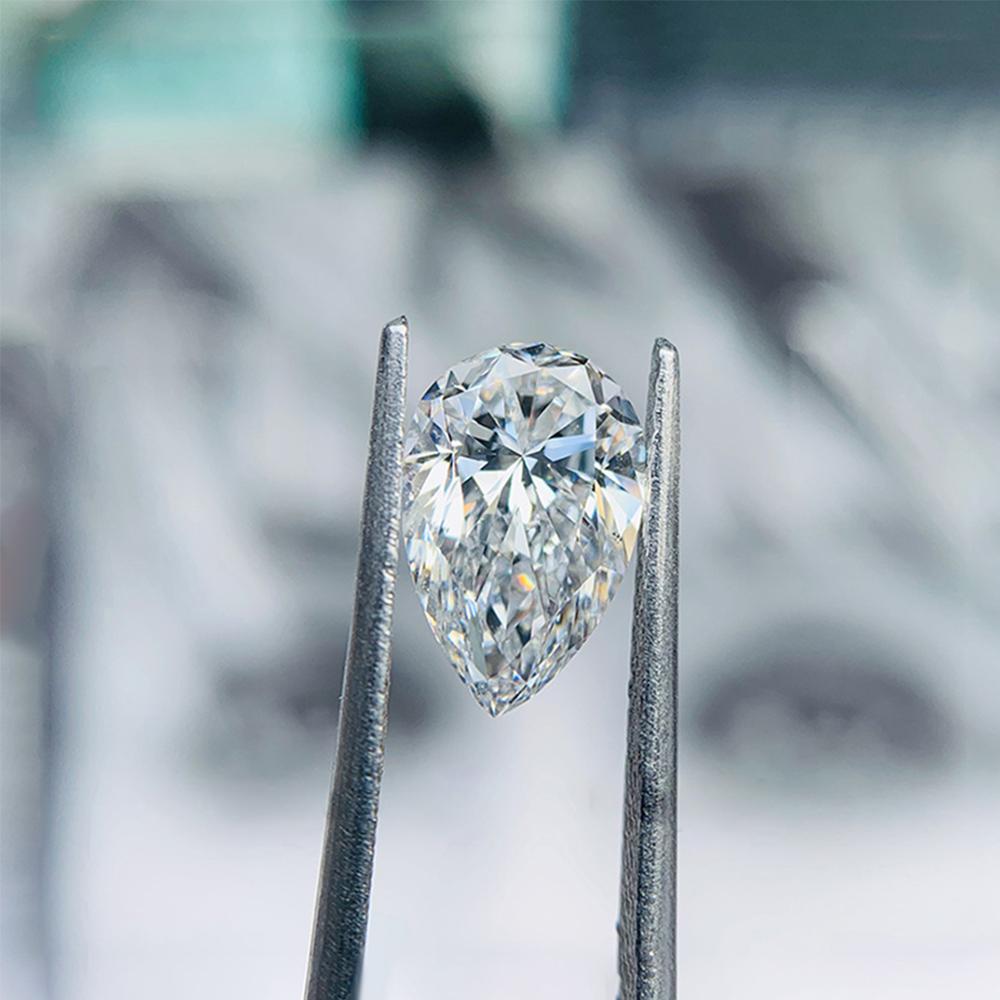 Szjinao prawdziwe 100% kamienie szlachetne luzem Moissanite diament 0.35ct 3*5mm D kolor VVS1 w kształcie gruszki GRA Moissanite kamień na diamentowy pierścionek