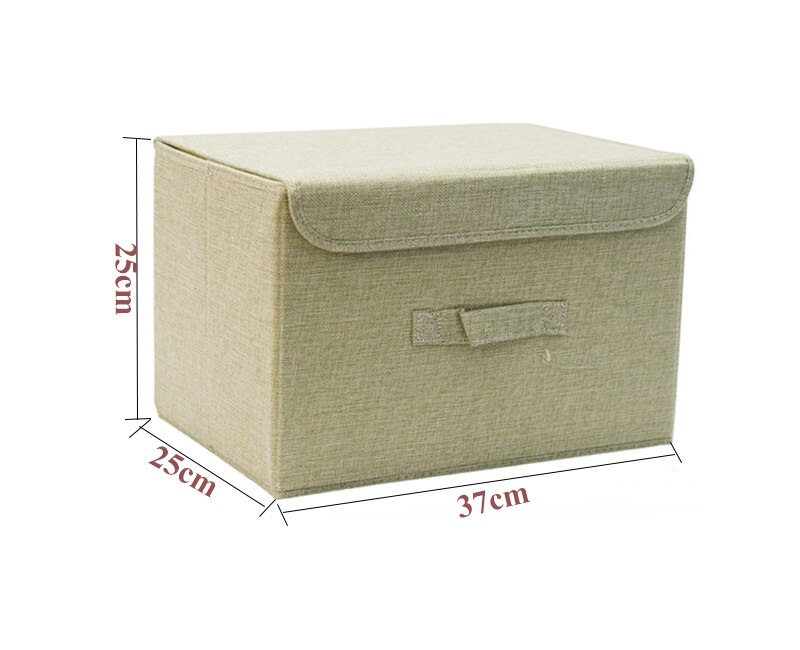 Cotton Fabric Cube Storage Box Cartoon Embroidery Laundry Basket For Cupboard Drawer Showcas Storage Holders Toys Organizer Bins: L Green