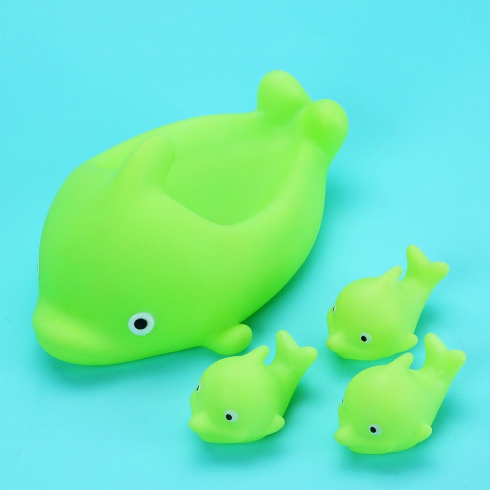 4 stuks schattige waterspray float dolfijn badkamer spel baby bad knijp speelgoed piepend bad speelgoed voor baby bad speelgoed