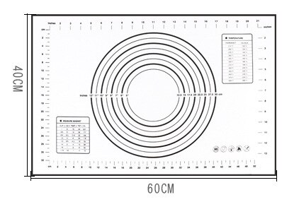 Silicone Baking Mat Kneading Mat Pizza Dough Maker Pastry Kitchen Gadgets Cooking Tools Utensils Bakeware Kneading Accessories: Black 60x40CM