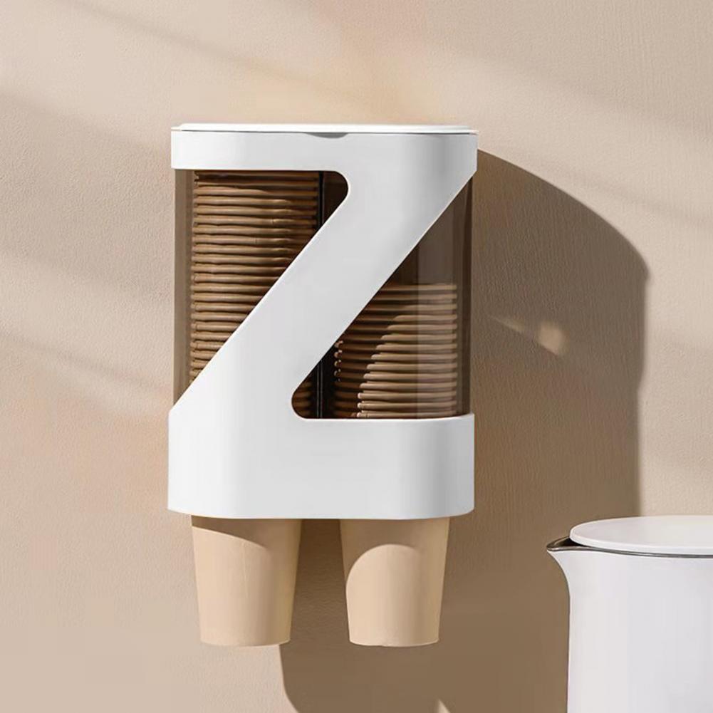 1Pc Wegwerp Papier Cup Cup Taker Automatische Water Dispenser Bekerhouder Home Office Ruimtebesparend Wandmontage Cups opbergrek