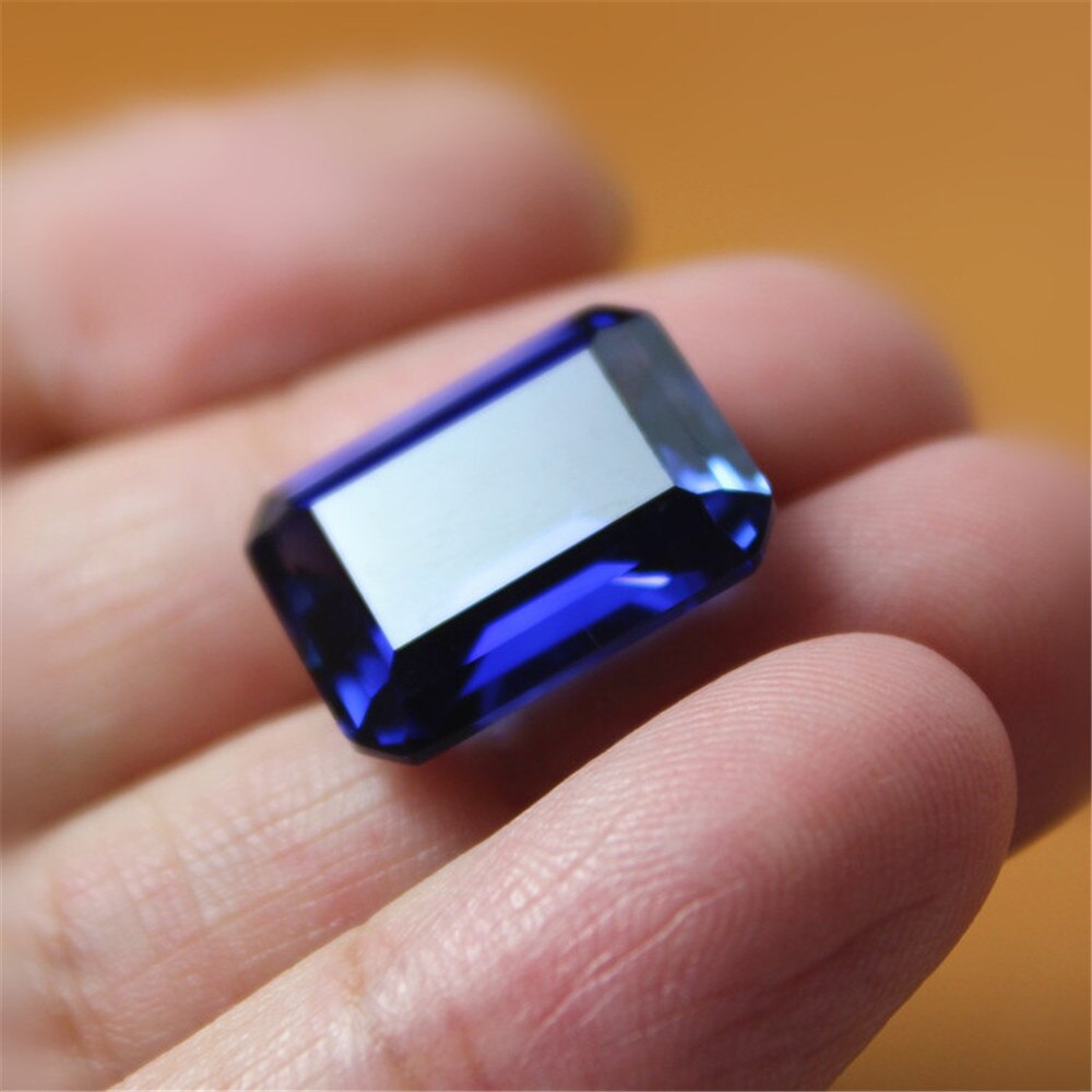 Joanlyn Sapphire Rectangle Faceted Gemstone Emerald Cut Sapphire Gem Multiple Sizes to Choose C36S