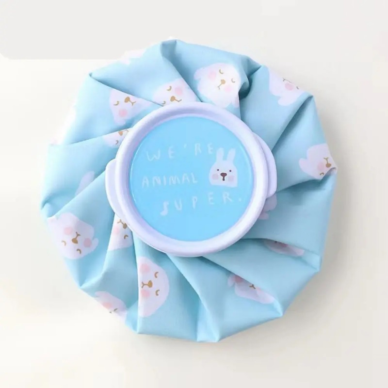 Paquete de hielo de tela de dibujos animados, bolsa de hielo portátil plegable con compresa fría y , bolsa de terapia de enfriamiento físico, paquete de hielo de inyección de agua
