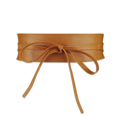 Cinturón ancho de encaje negro para mujer, corsé con autosujeción, cinturón de cintura alta tejido con lazo, bohemio: light tan