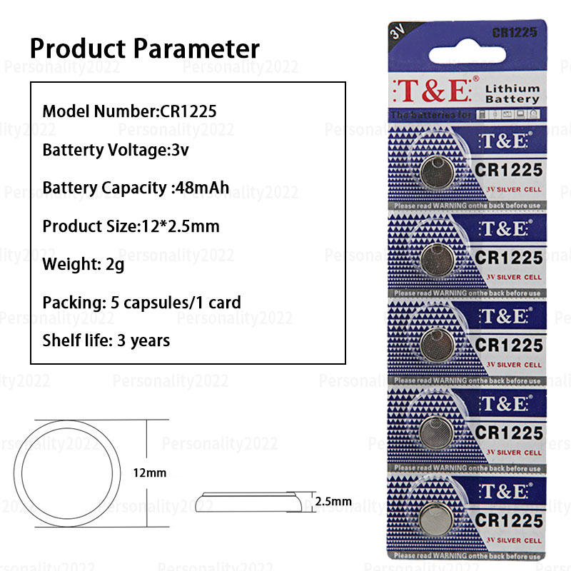 5-50PCS CR1225 3V Lithium Button Battery DL1225 ER1225GP BR1225 Coin Cell for Watch Thermometers Toy Car Key Timer Batteries