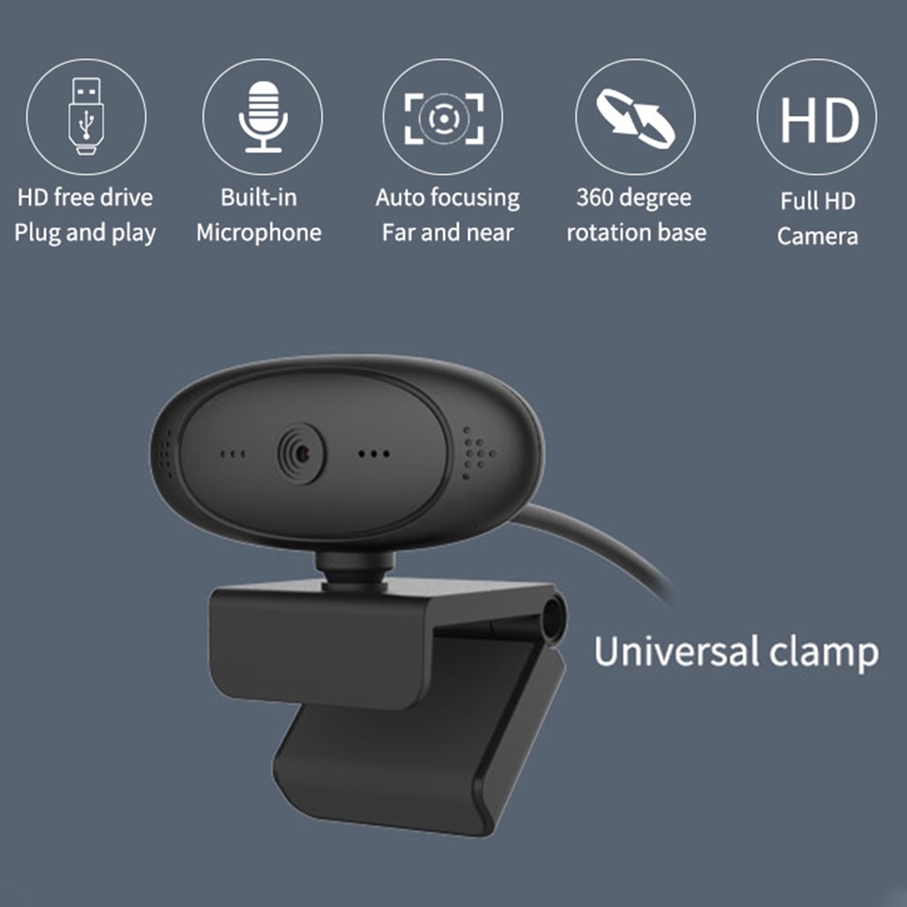 Full HD 1080P Webcam USB Camera webcamera autofocus With Microphone Flexible Rotatable Web Camera for Video Conference Computer