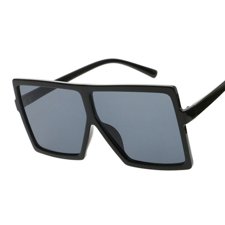 Vintage store firkantede solbriller dame/herre briller oversize solbriller kvindeligt kendt mærke sorte briller gafas de sol: Lys sort