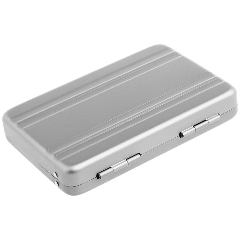 Aluminum password box Card Case Mini suitcase Password briefcase Silver