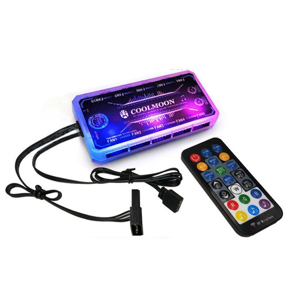 12CM CPU Fan Cooler RGB Adjust LED 12V 6Pin Quiet IR Remote Computer Cooler Cooling RGB Fall Fan Computer Modification: White