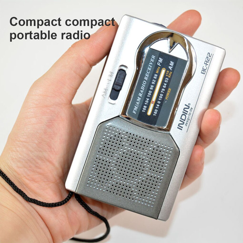 BC-R22 Mini Portable Radio Handheld Digital AM/FM Telescopic Antenna Radio Receiver for Walking Travelling
