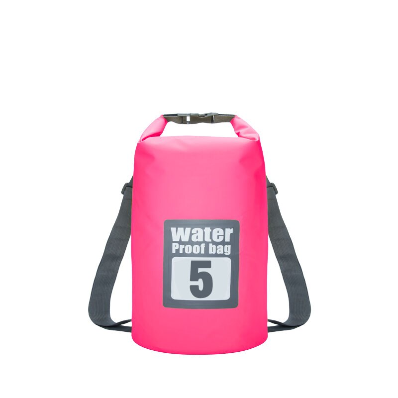 5L bolsa seca impermeable Roll Top Compress Sack para nadar kayak canoa río Trekking pesca Camping senderismo: 5L Rose