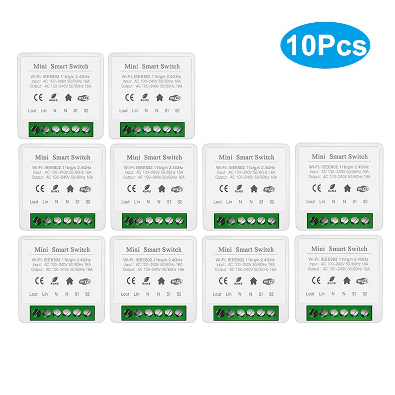 Tuya Smart Switch16A Wifi For Mobile Smartlife APP Timing / Voice Control Work With Yandex Alice Alexa Google Home Assistant: 10Pcs