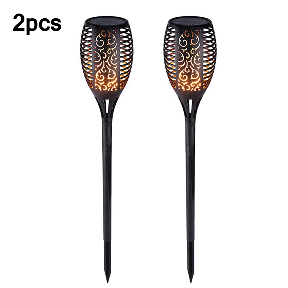 Waterproof LED Solar Flame Lamp Outdoor Torch Lights Safety Waterproof Light Flicker Lights For Garden Decoration Automatic: Light Yellow